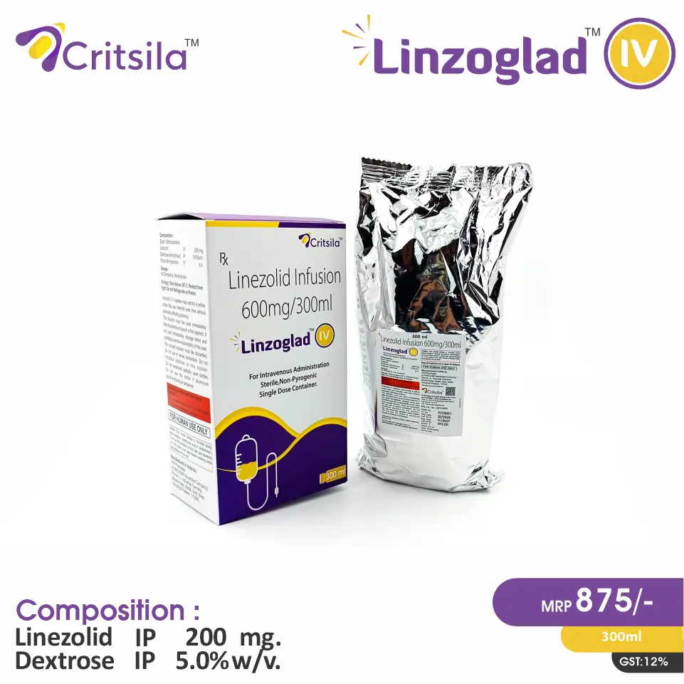 Linezolid Intravenous Infusion I.P. 2mg at the best price in PCD Pharma Franchise for Antibiotic and Bacterial Infections in Pediatrics.